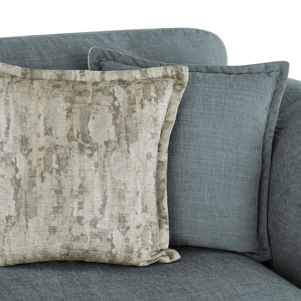 Amelie 2 Seater Sofa in Polar Grey Fabric with Antiqued Feet 8