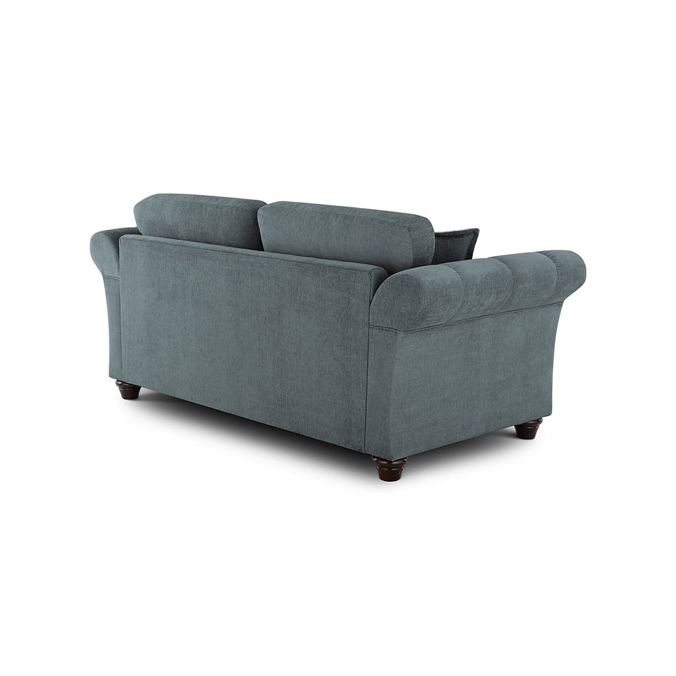 Amelie 3 Seater Sofa in Polar Grey Fabric with Antiqued Feet 3