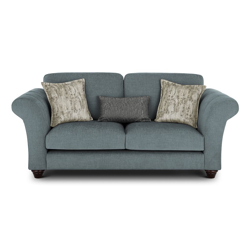 Amelie 3 Seater Sofa in Polar Grey Fabric with Antiqued Feet 2