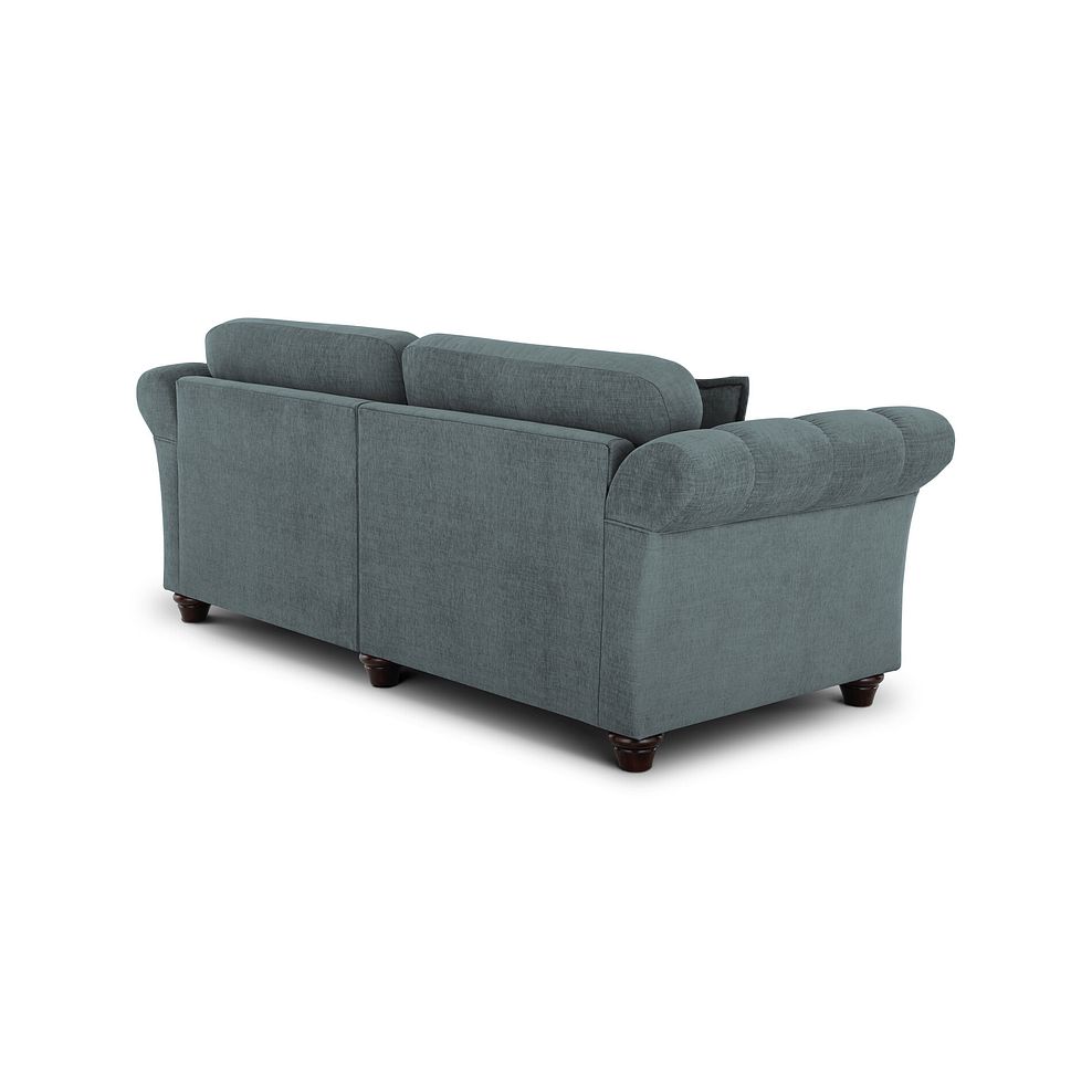 Amelie 4 Seater Sofa in Polar Grey Fabric with Antiqued Feet 3