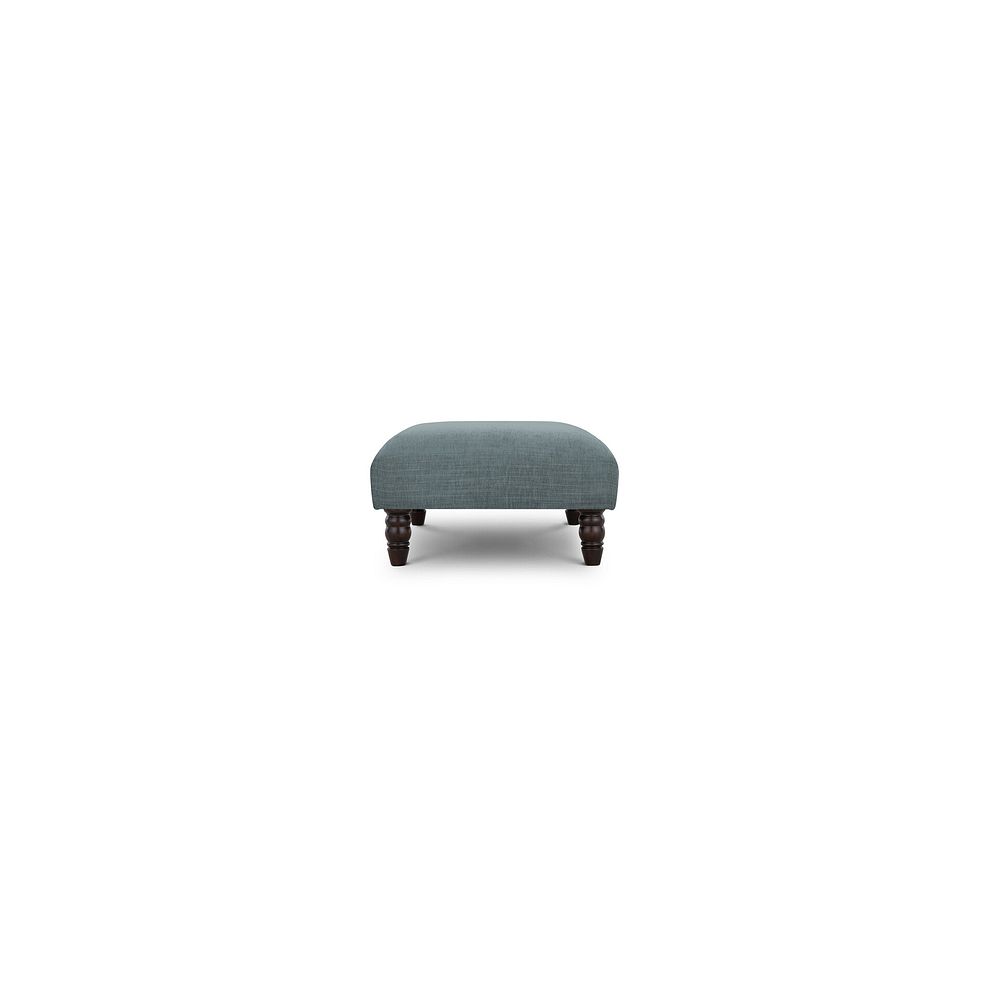 Amelie Footstool in Polar Grey Fabric with Antiqued Feet 3