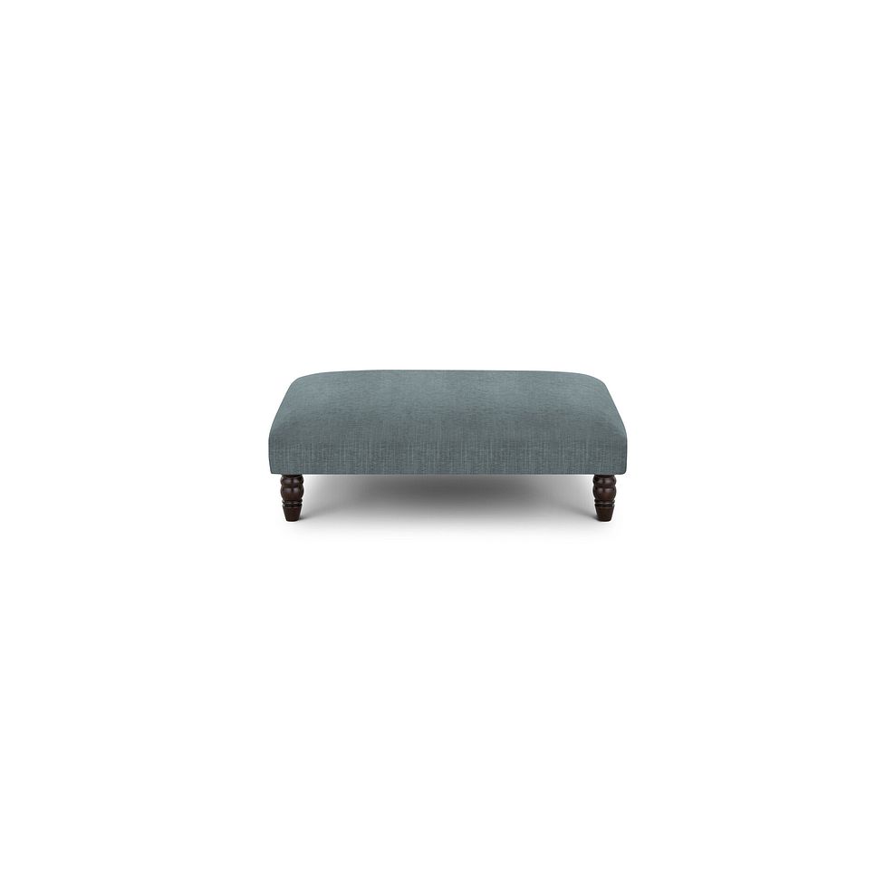 Amelie Footstool in Polar Grey Fabric with Antiqued Feet 2