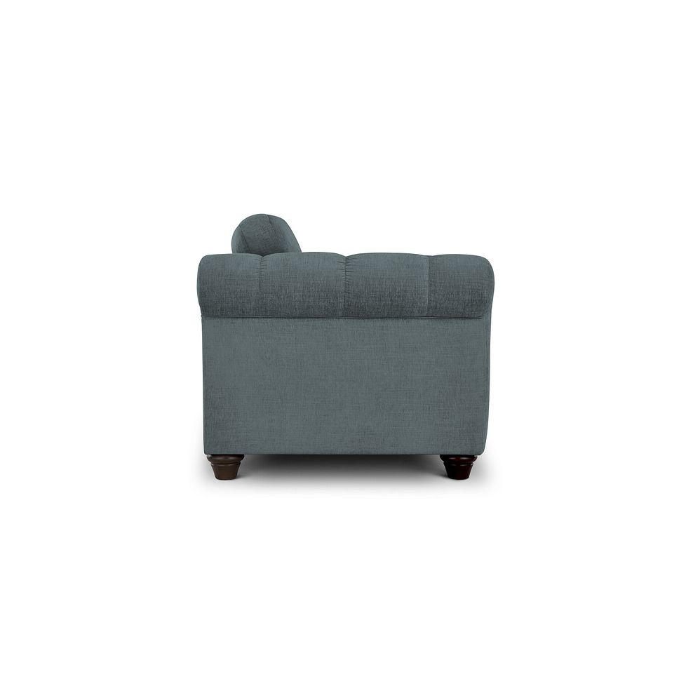 Amelie Loveseat in Polar Grey Fabric with Antiqued Feet 4