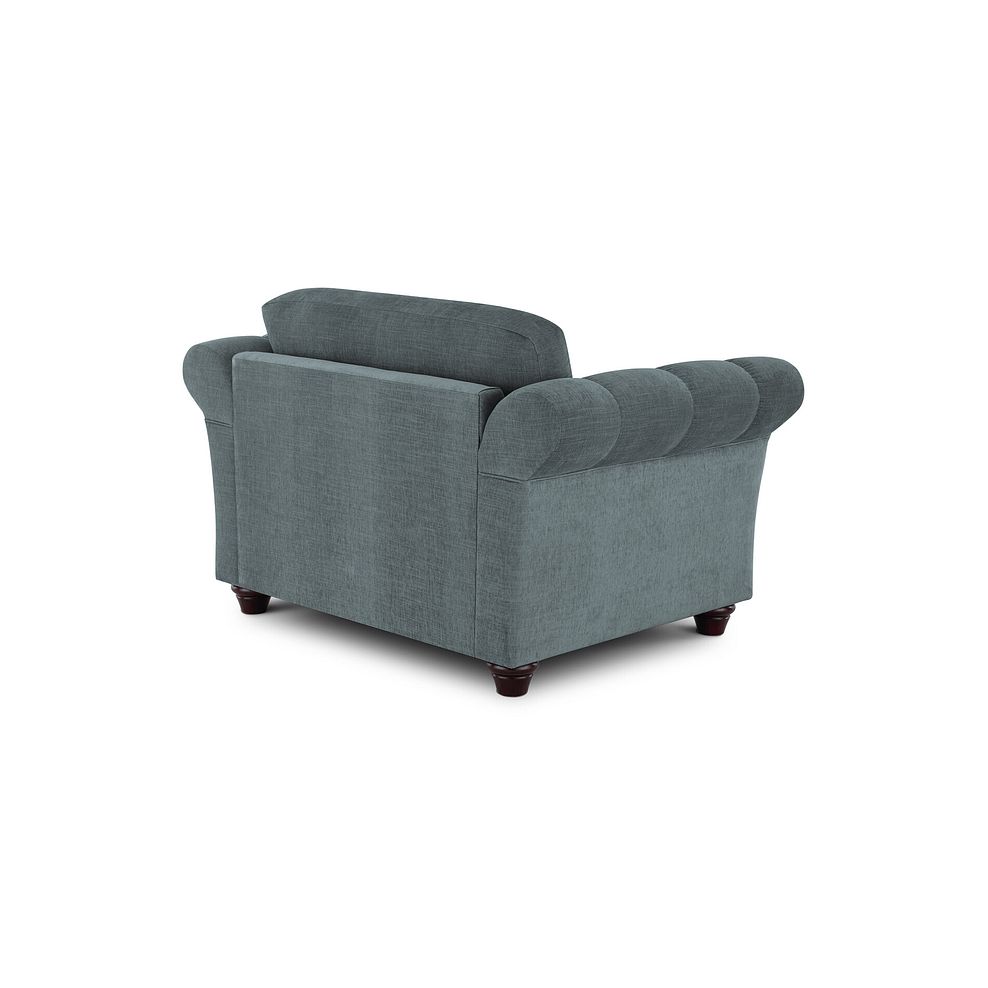 Amelie Loveseat in Polar Grey Fabric with Antiqued Feet 3