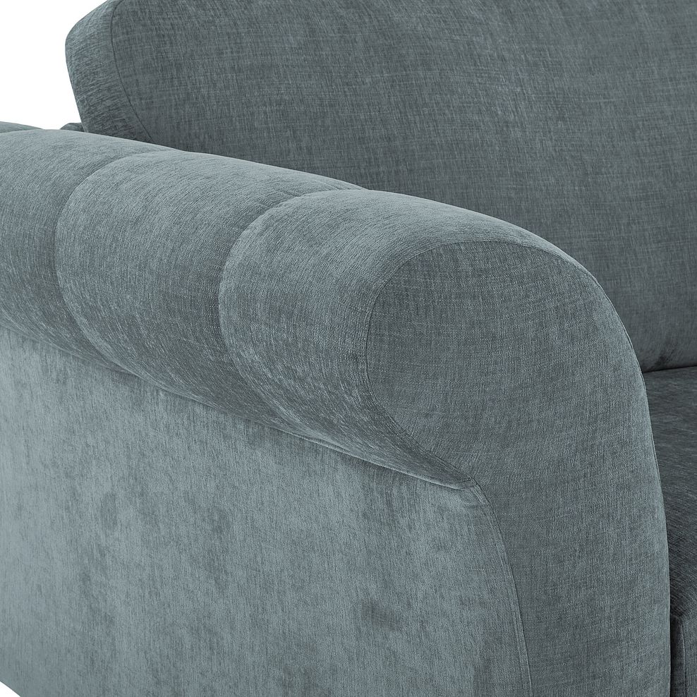 Amelie Loveseat in Polar Grey Fabric with Antiqued Feet 6