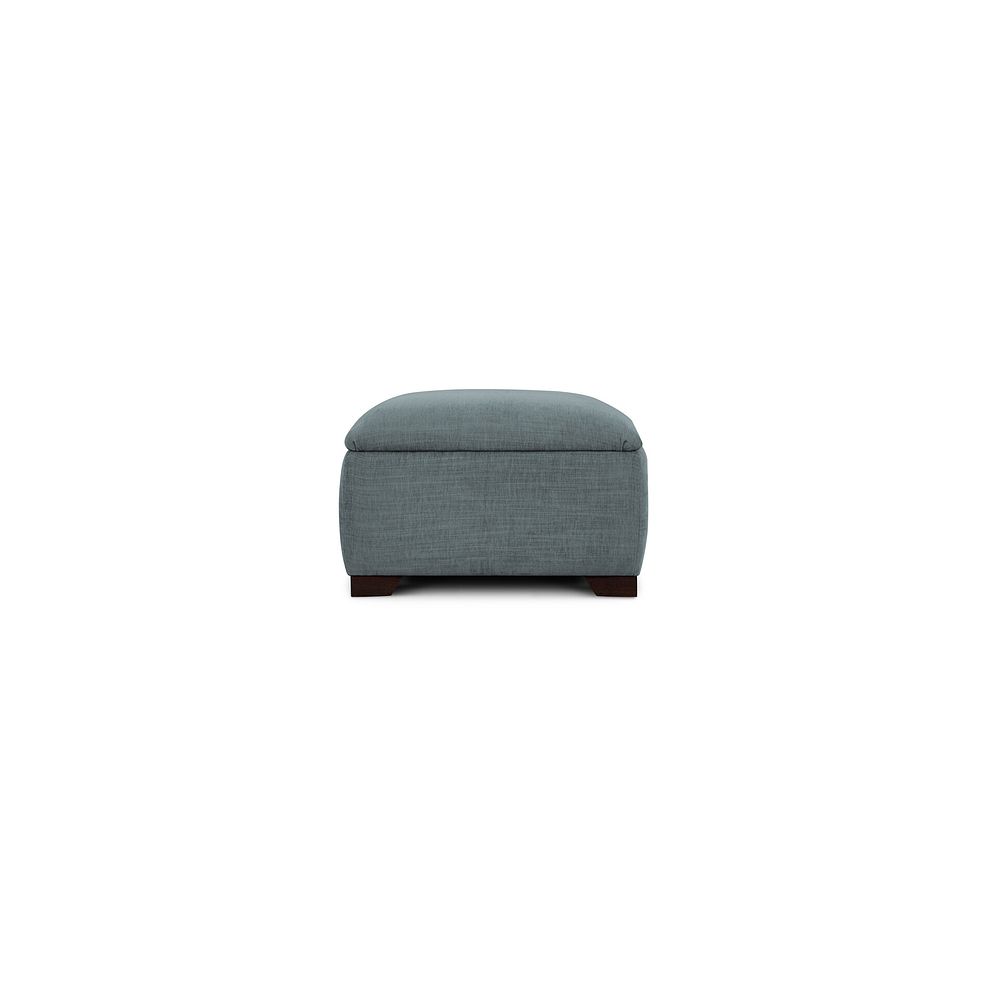 Amelie Storage Footstool in Polar Grey Fabric with Antiqued Feet 3