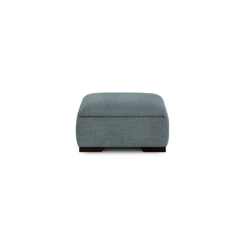 Amelie Storage Footstool in Polar Grey Fabric with Antiqued Feet 2