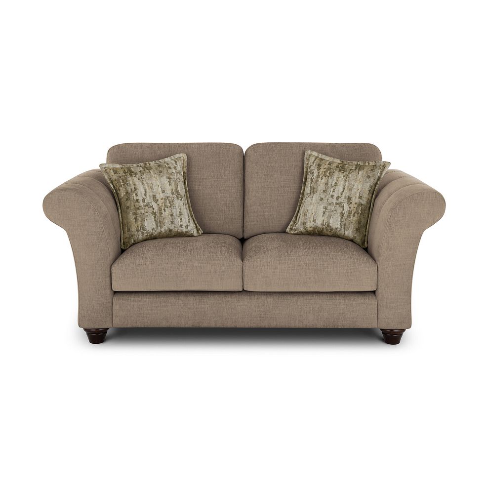 Amelie 2 Seater Sofa in Polar Mink Fabric with Antiqued Feet 2