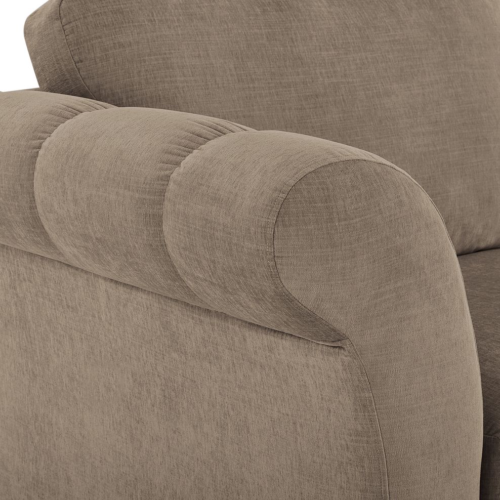 Amelie 2 Seater Sofa in Polar Mink Fabric with Antiqued Feet 7