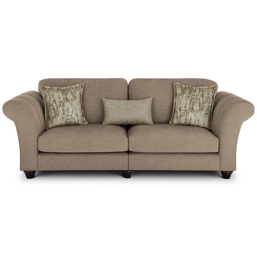 Amelie 4 Seater Sofa in Polar Mink Fabric with Antiqued Feet Thumbnail 2