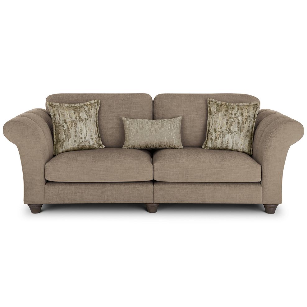 Amelie 4 Seater Sofa in Polar Mink Fabric with Grey Ash Feet 2