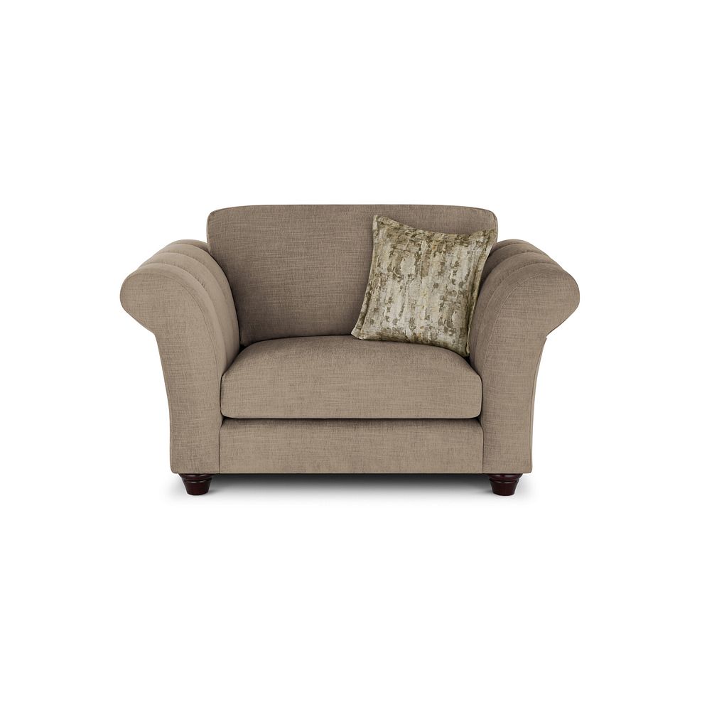 Amelie Loveseat in Polar Mink Fabric with Antiqued Feet 2