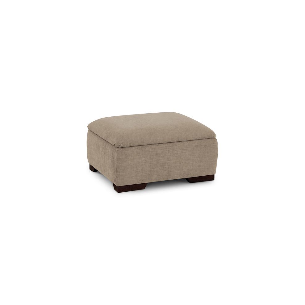 Amelie Storage Footstool in Polar Mink Fabric with Antiqued Feet 1