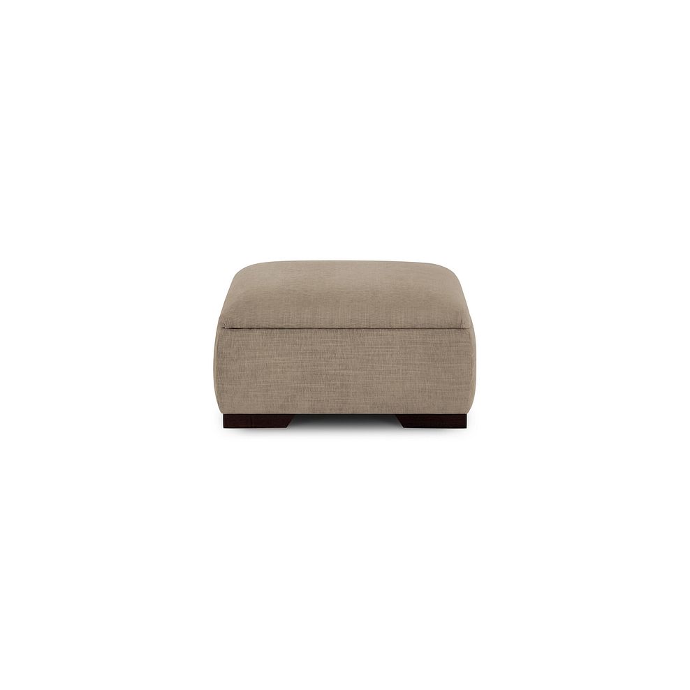 Amelie Storage Footstool in Polar Mink Fabric with Antiqued Feet 2
