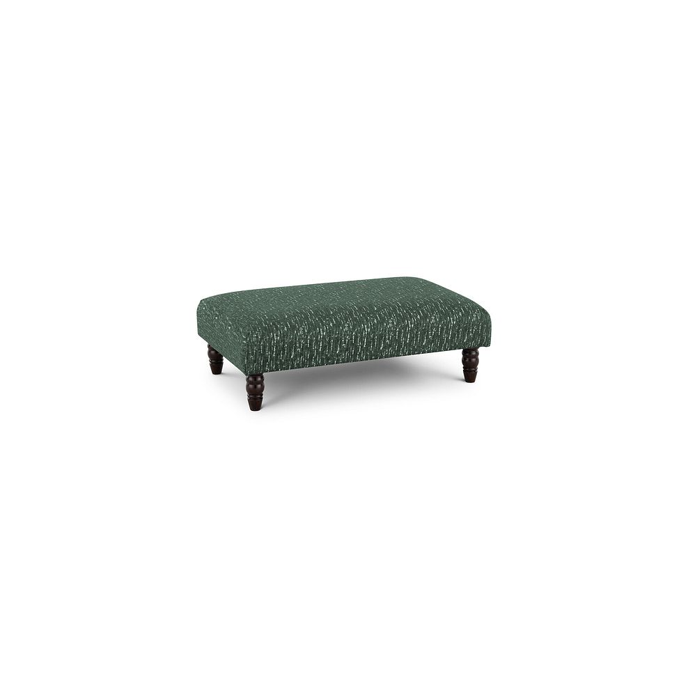Amelie Footstool in Palmer Moss Fabric with Antiqued Feet 1