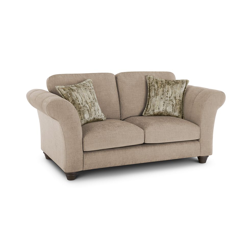 Amelie 2 Seater Sofa in Polar Natural Fabric with Grey Ash Feet 1