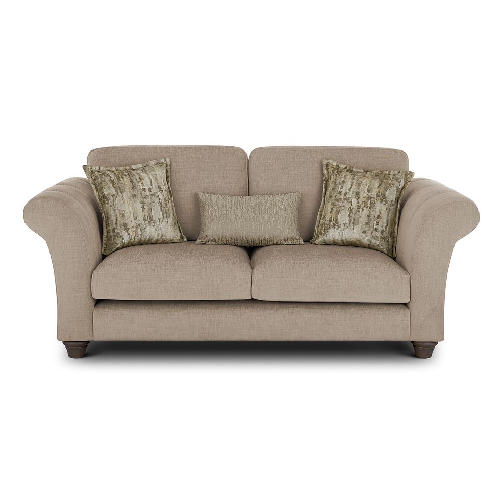 Amelie 3 Seater Sofa in Polar Natural Fabric with Grey Ash Feet 2