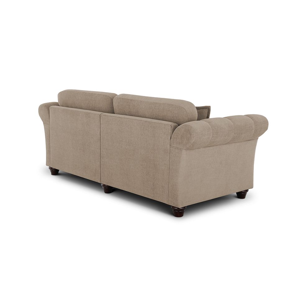 Amelie 4 Seater Sofa in Polar Natural Fabric with Antiqued Feet 3