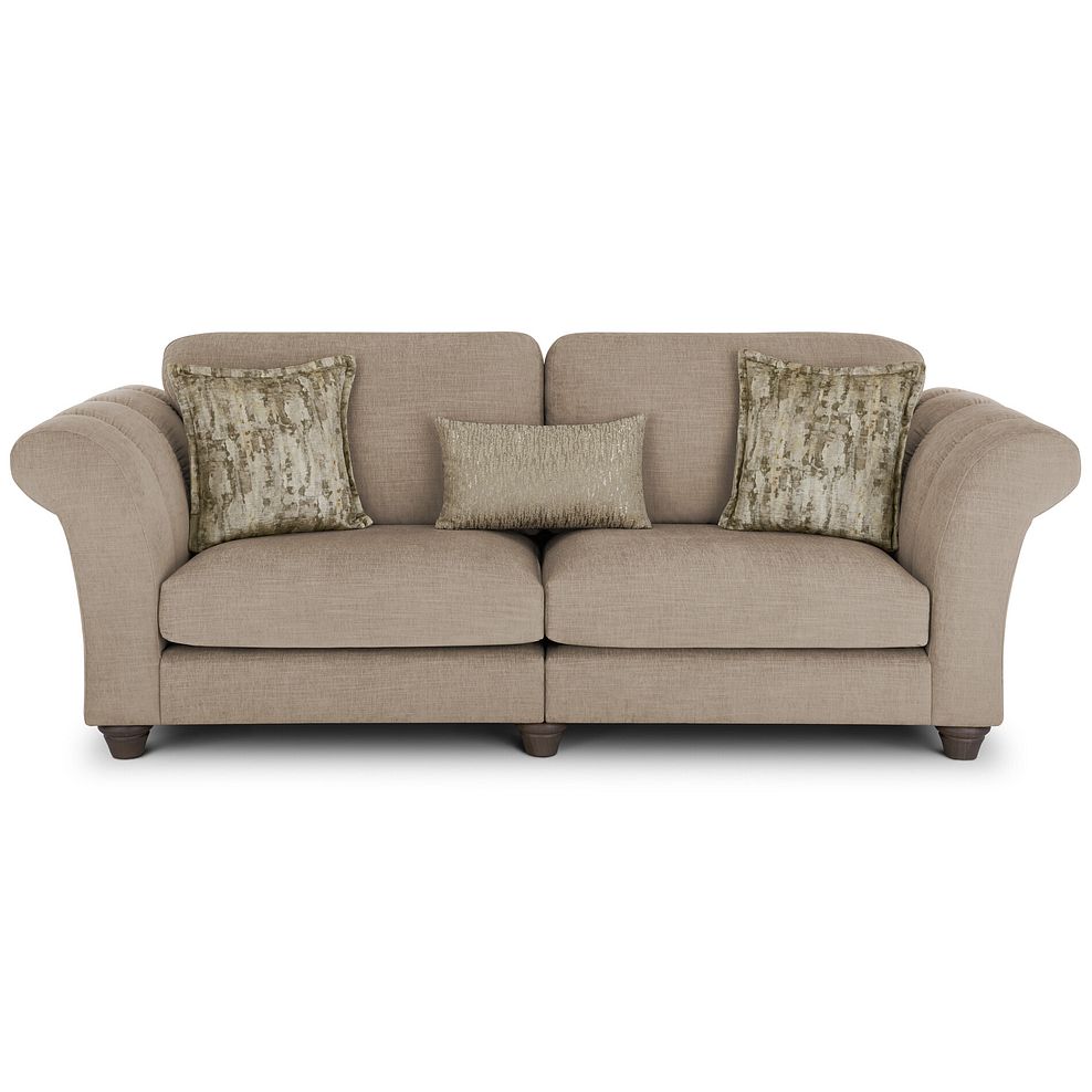 Amelie 4 Seater Sofa in Polar Natural Fabric with Grey Ash Feet Thumbnail 2