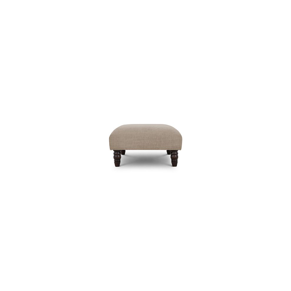 Amelie Footstool in Polar Natural Fabric with Antiqued Feet 3