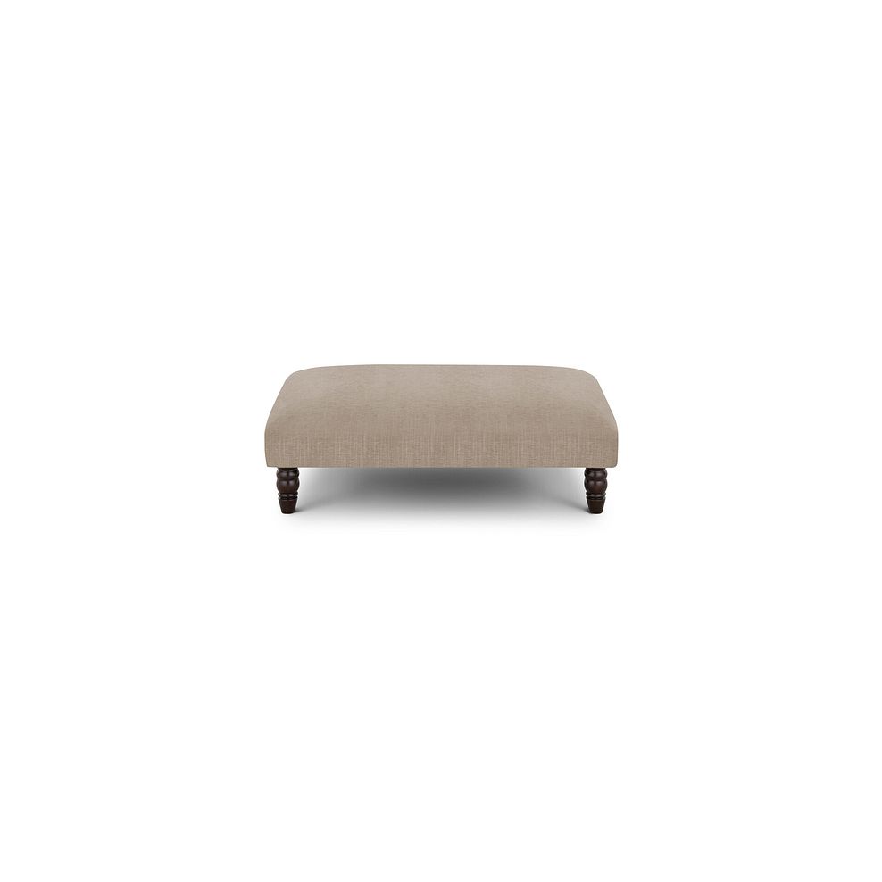 Amelie Footstool in Polar Natural Fabric with Antiqued Feet 2
