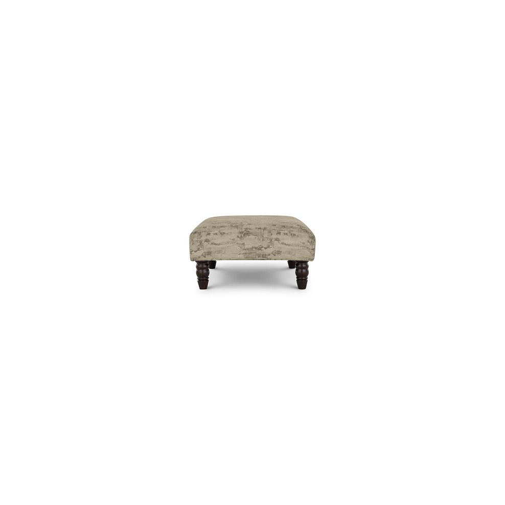 Amelie Footstool in Porter Natural Fabric with Antiqued Feet 2