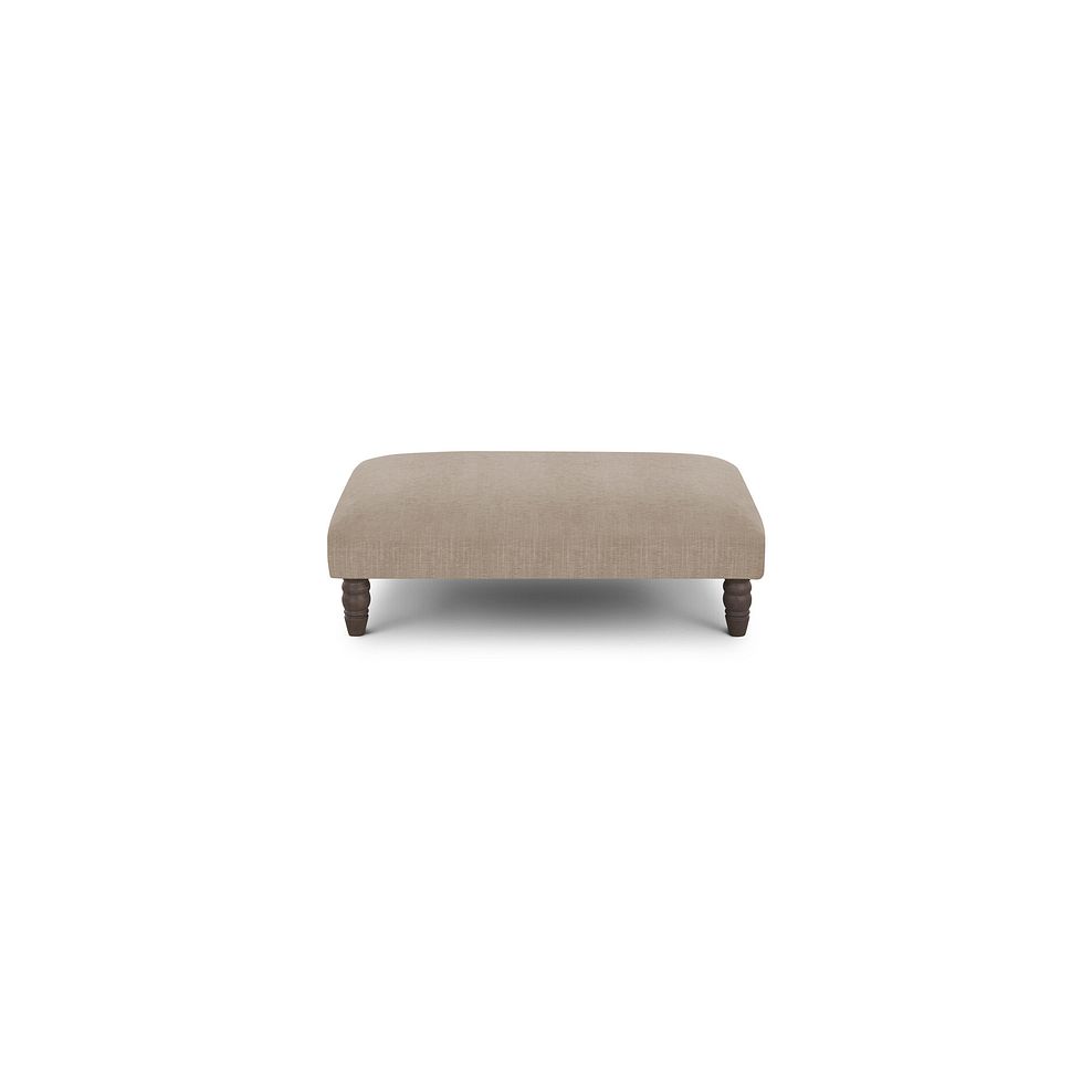 Amelie Footstool in Polar Natural Fabric with Grey Ash Feet Thumbnail 2