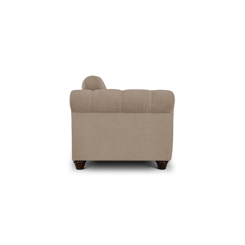 Amelie Loveseat in Polar Natural Fabric with Antiqued Feet 4