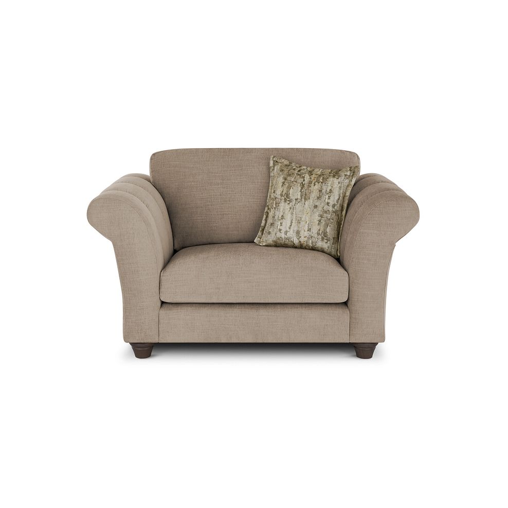 Amelie Loveseat in Polar Natural Fabric with Grey Ash Feet 2