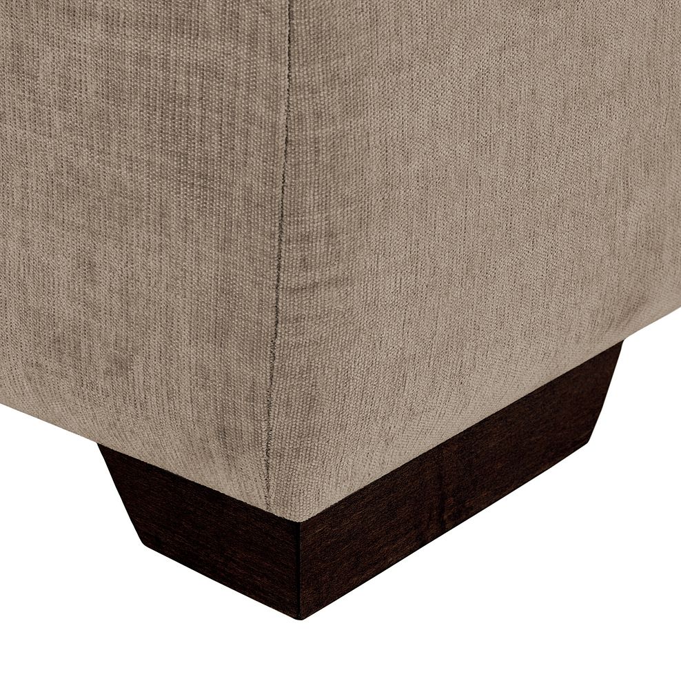 Amelie Storage Footstool in Polar Natural Fabric with Antiqued Feet 5