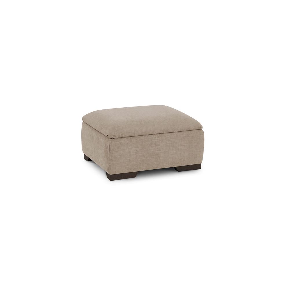 Amelie Storage Footstool in Polar Natural Fabric with Grey Ash Feet 1