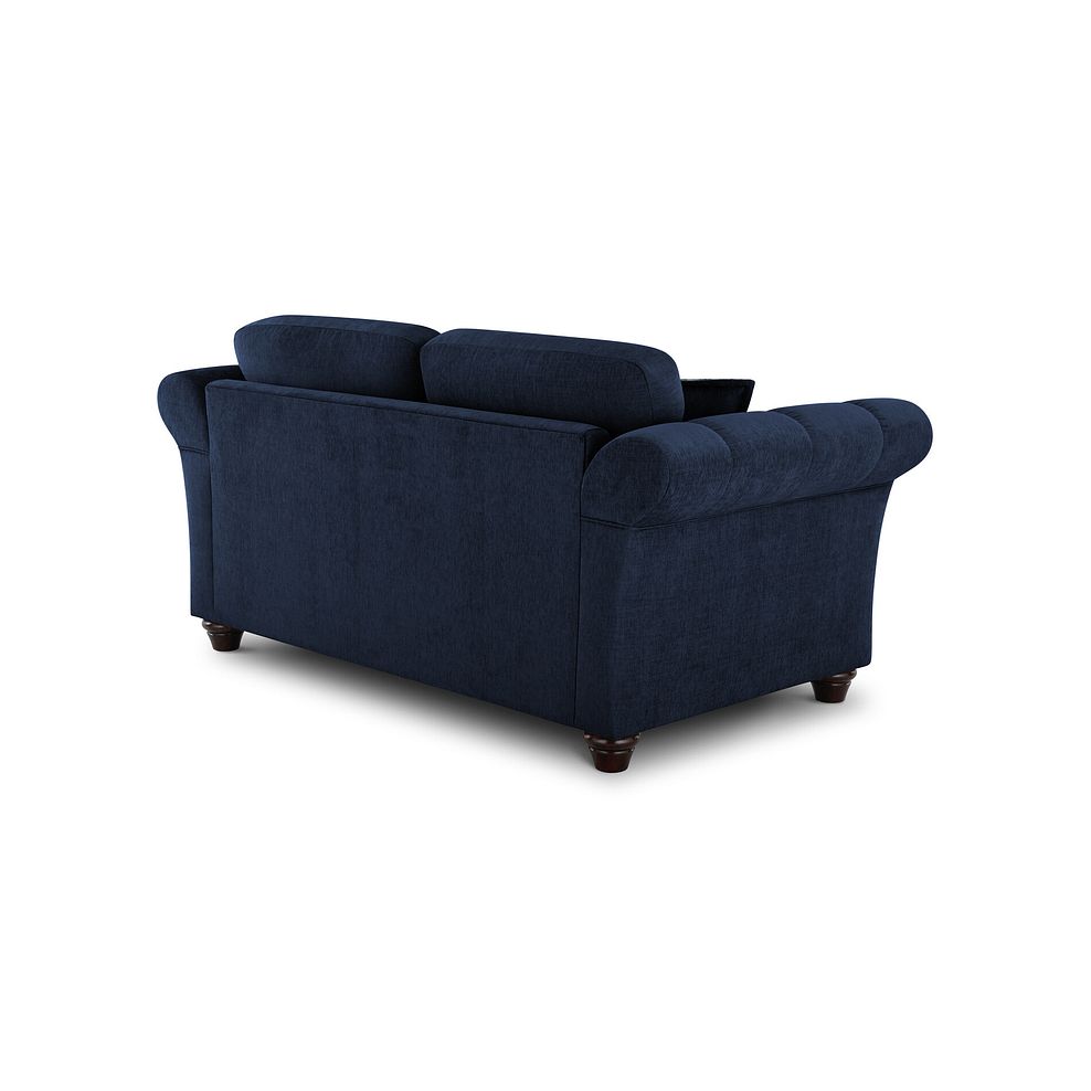 Amelie 2 Seater Sofa in Polar Navy Fabric with Antiqued Feet 3