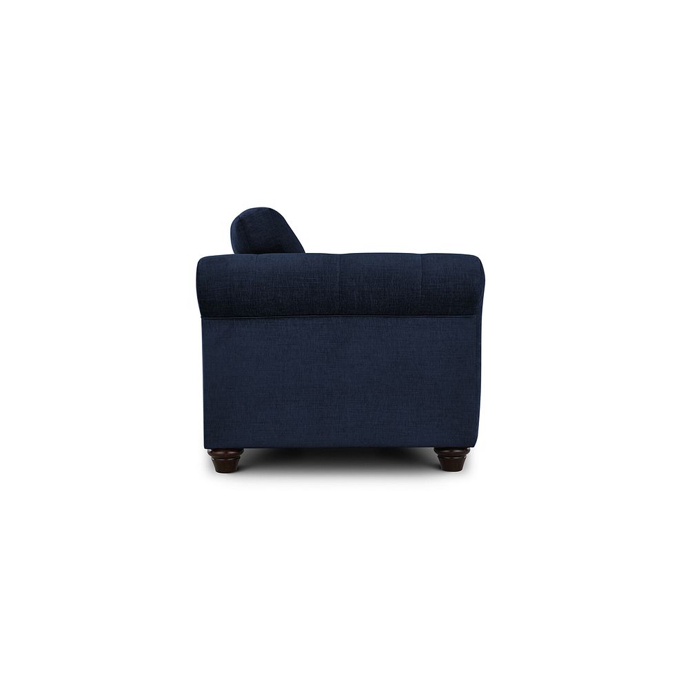 Amelie 2 Seater Sofa in Polar Navy Fabric with Antiqued Feet 4