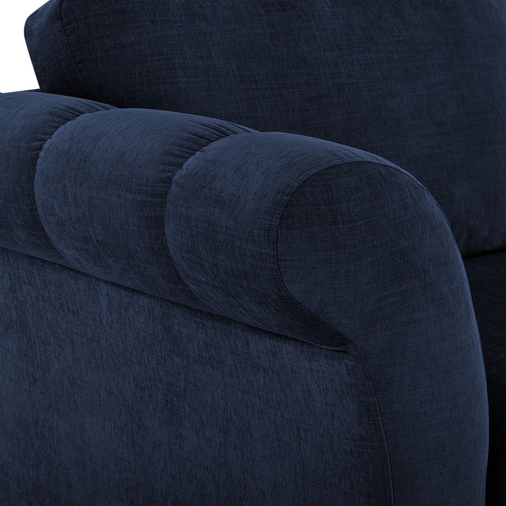 Amelie 2 Seater Sofa in Polar Navy Fabric with Antiqued Feet 7