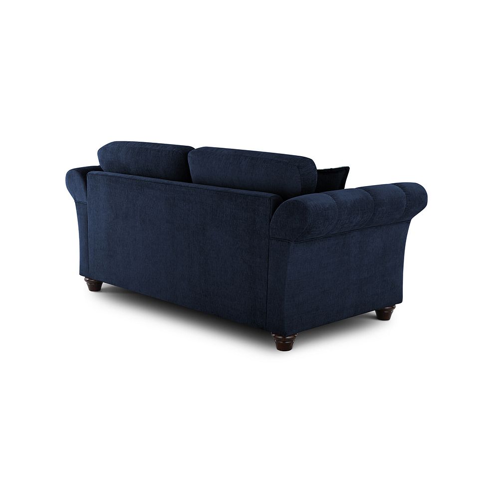 Amelie 3 Seater Sofa in Polar Navy Fabric with Antiqued Feet 3