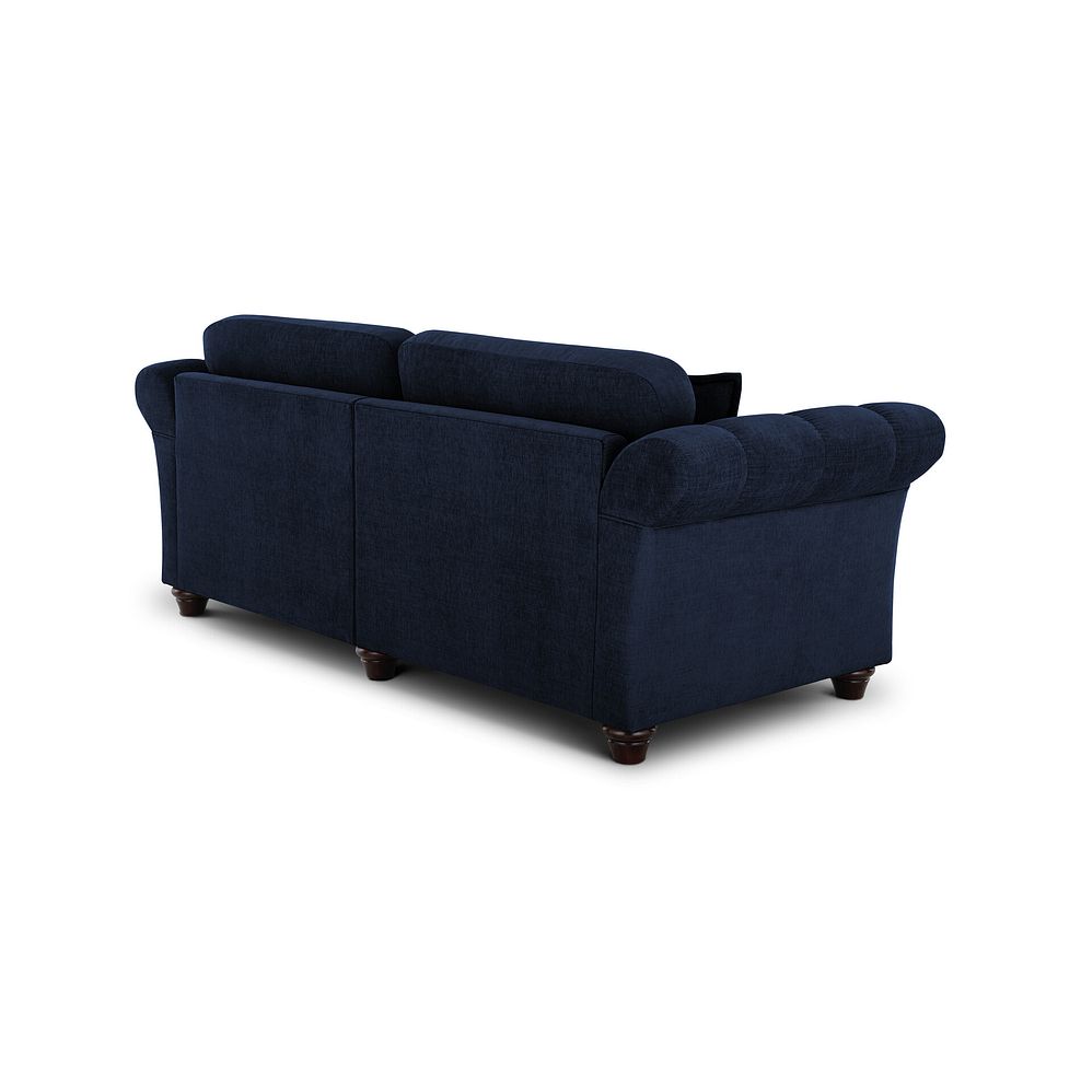 Amelie 4 Seater Sofa in Polar Navy Fabric with Antiqued Feet 3