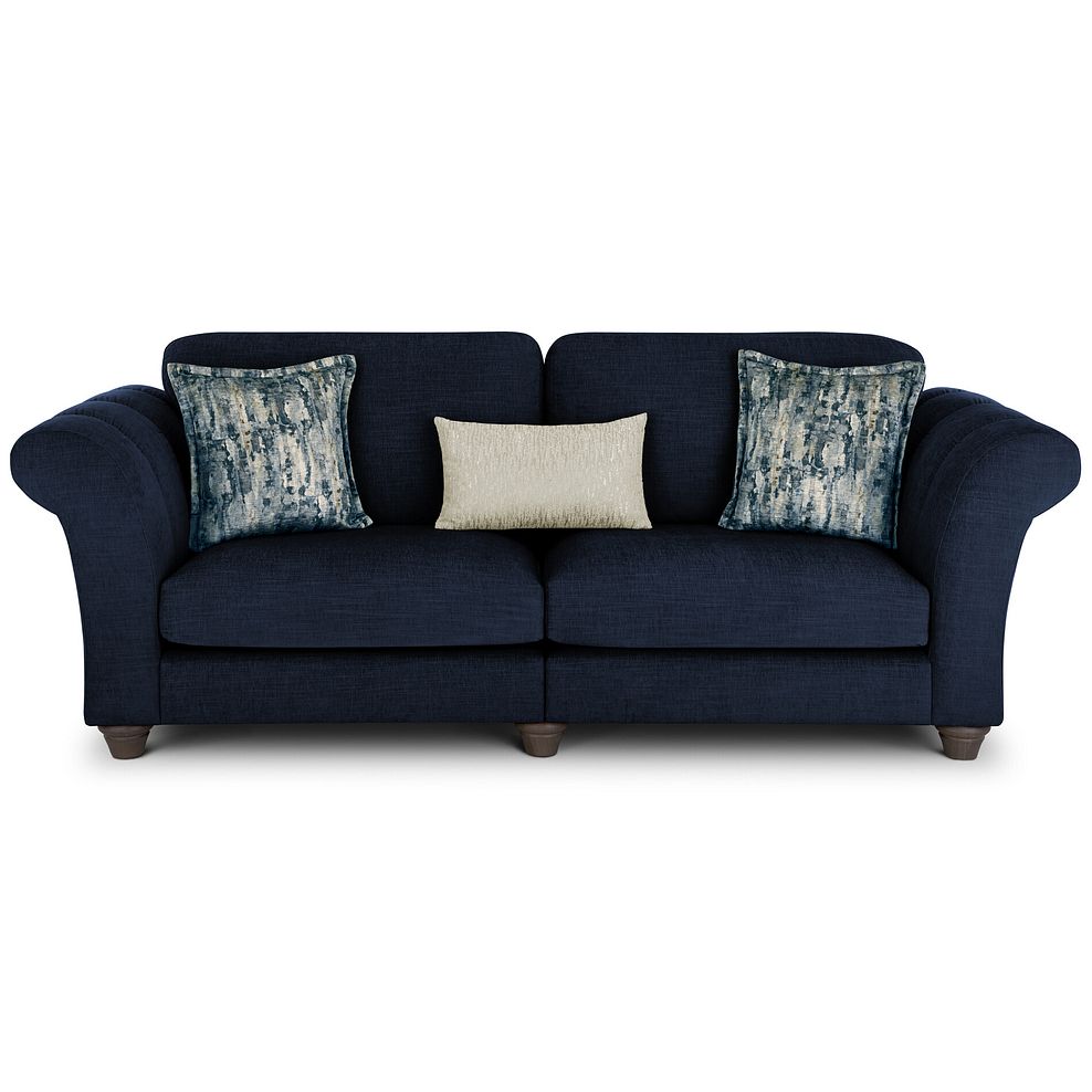 Amelie 4 Seater Sofa in Polar Navy Fabric with Grey Ash Feet 2