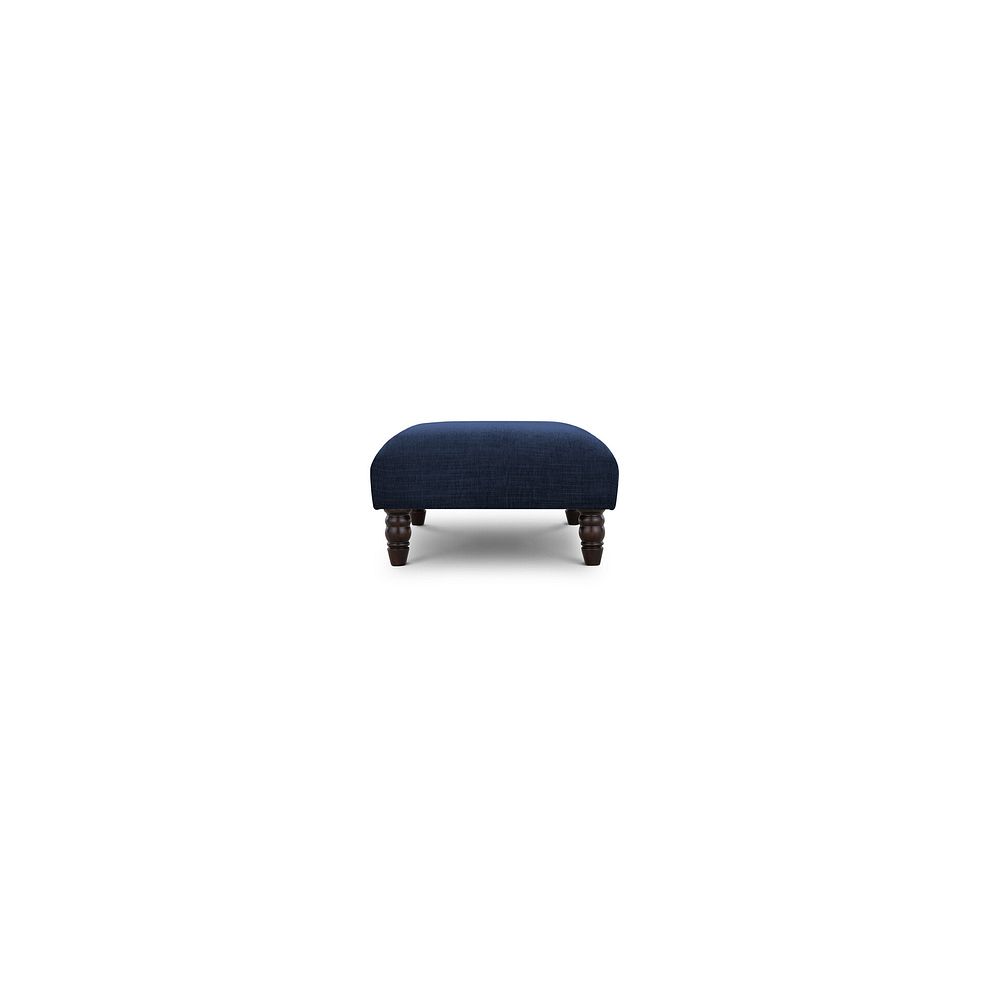 Amelie Footstool in Polar Navy Fabric with Antiqued Feet 3