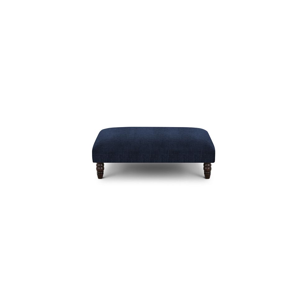Amelie Footstool in Polar Navy Fabric with Antiqued Feet Thumbnail 2