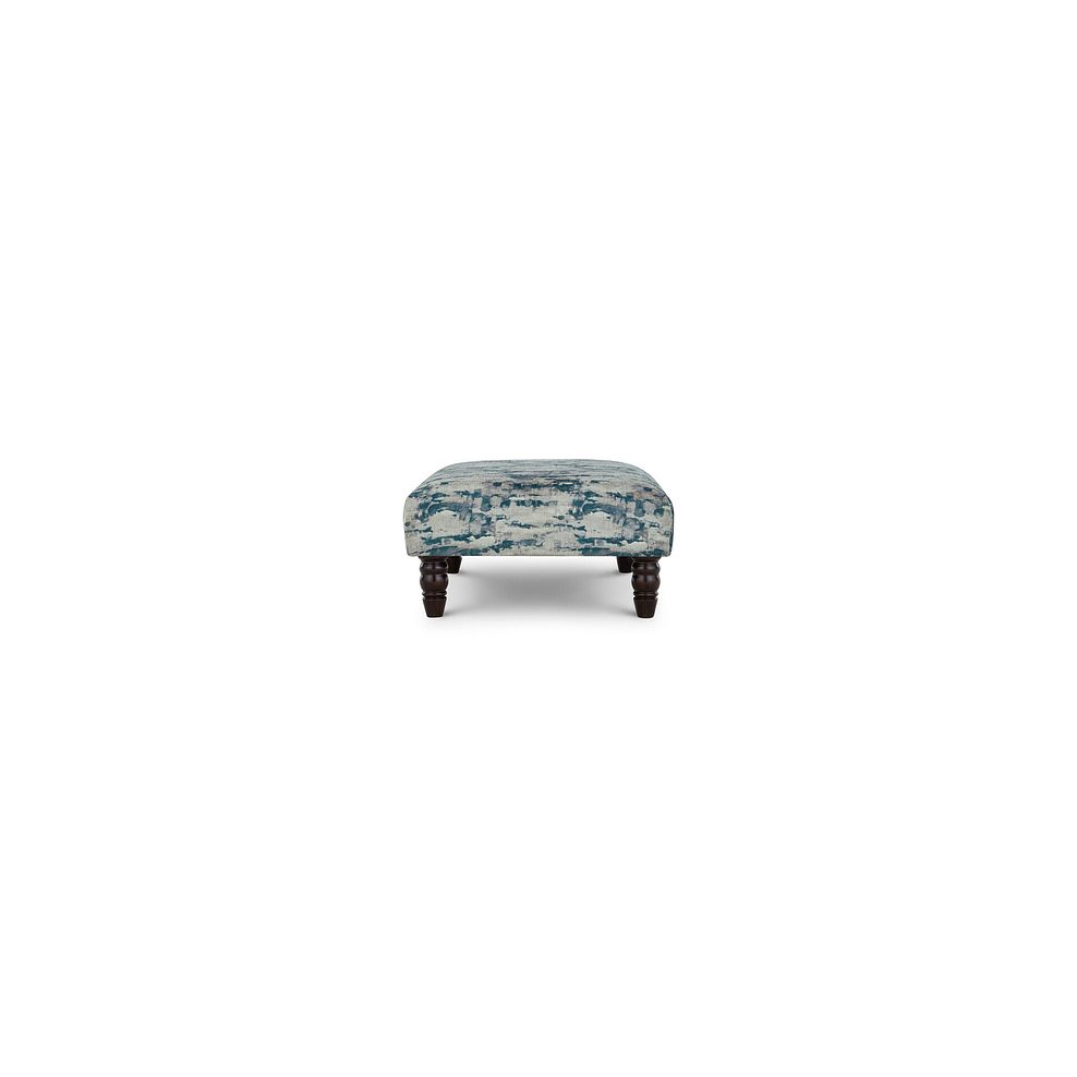 Amelie Footstool in Porter Navy Fabric with Antiqued Feet 3