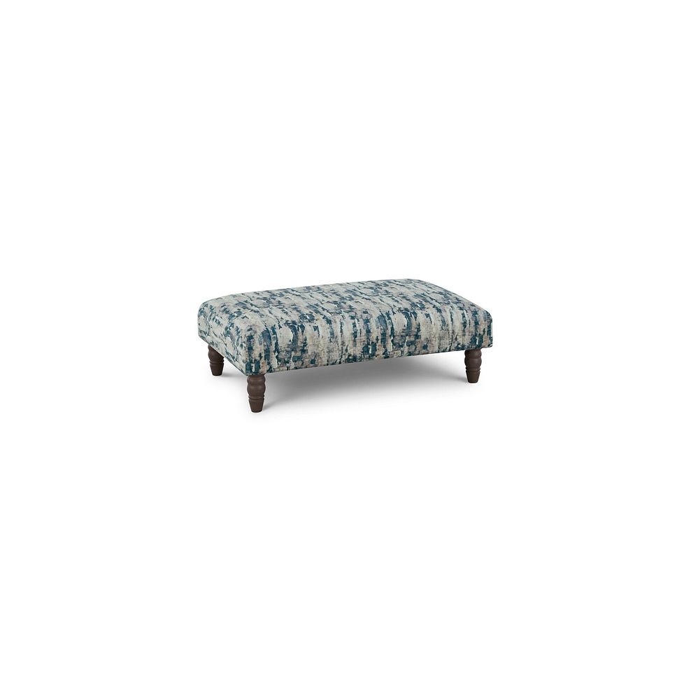 Amelie Footstool in Porter Navy Fabric with Grey Ash Feet 1