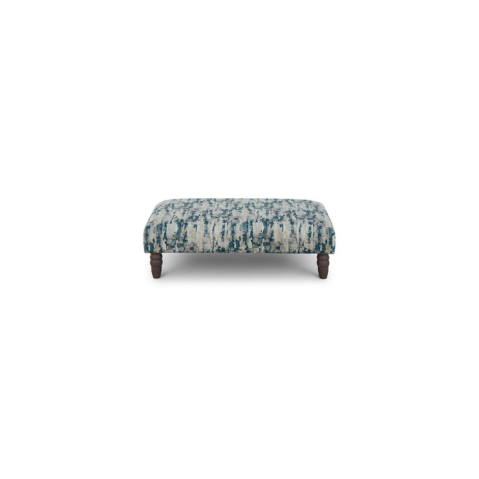 Amelie Footstool in Porter Navy Fabric with Grey Ash Feet 2