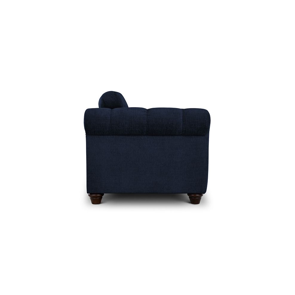 Amelie Loveseat in Polar Navy Fabric with Antiqued Feet 4