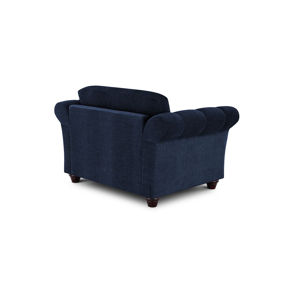 Amelie Loveseat in Polar Navy Fabric with Antiqued Feet 3