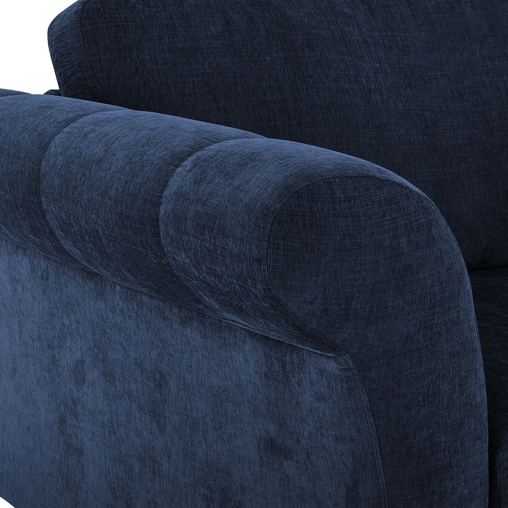 Amelie Loveseat in Polar Navy Fabric with Antiqued Feet 6