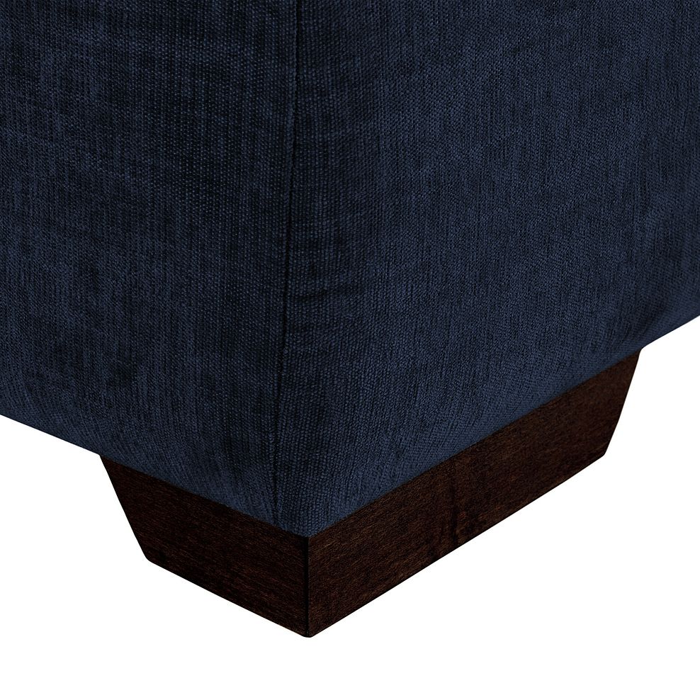 Amelie Storage Footstool in Polar Navy Fabric with Antiqued Feet 5
