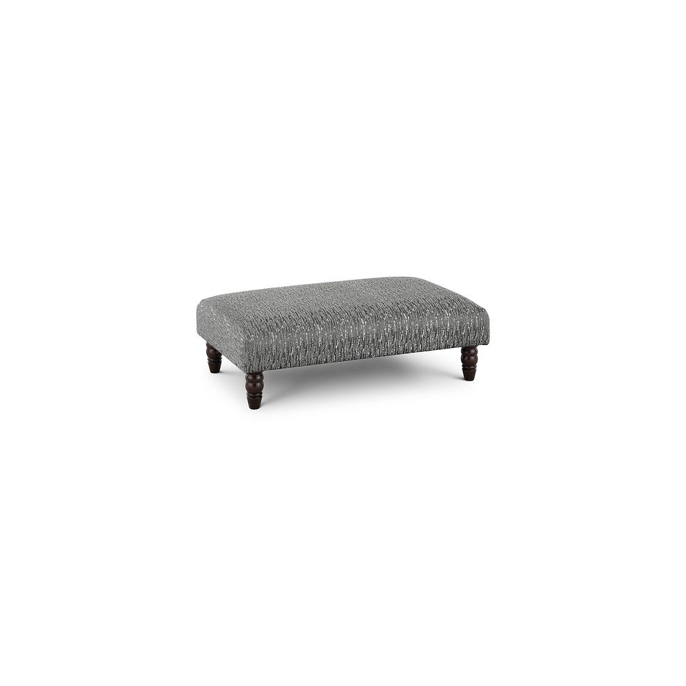 Amelie Footstool in Palmer Silver Fabric with Antiqued Feet 1