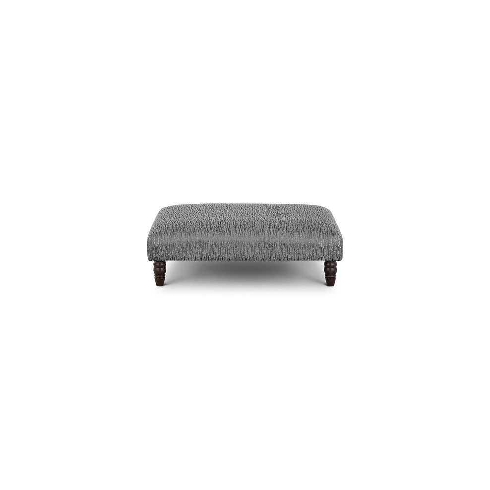 Amelie Footstool in Palmer Silver Fabric with Antiqued Feet 2