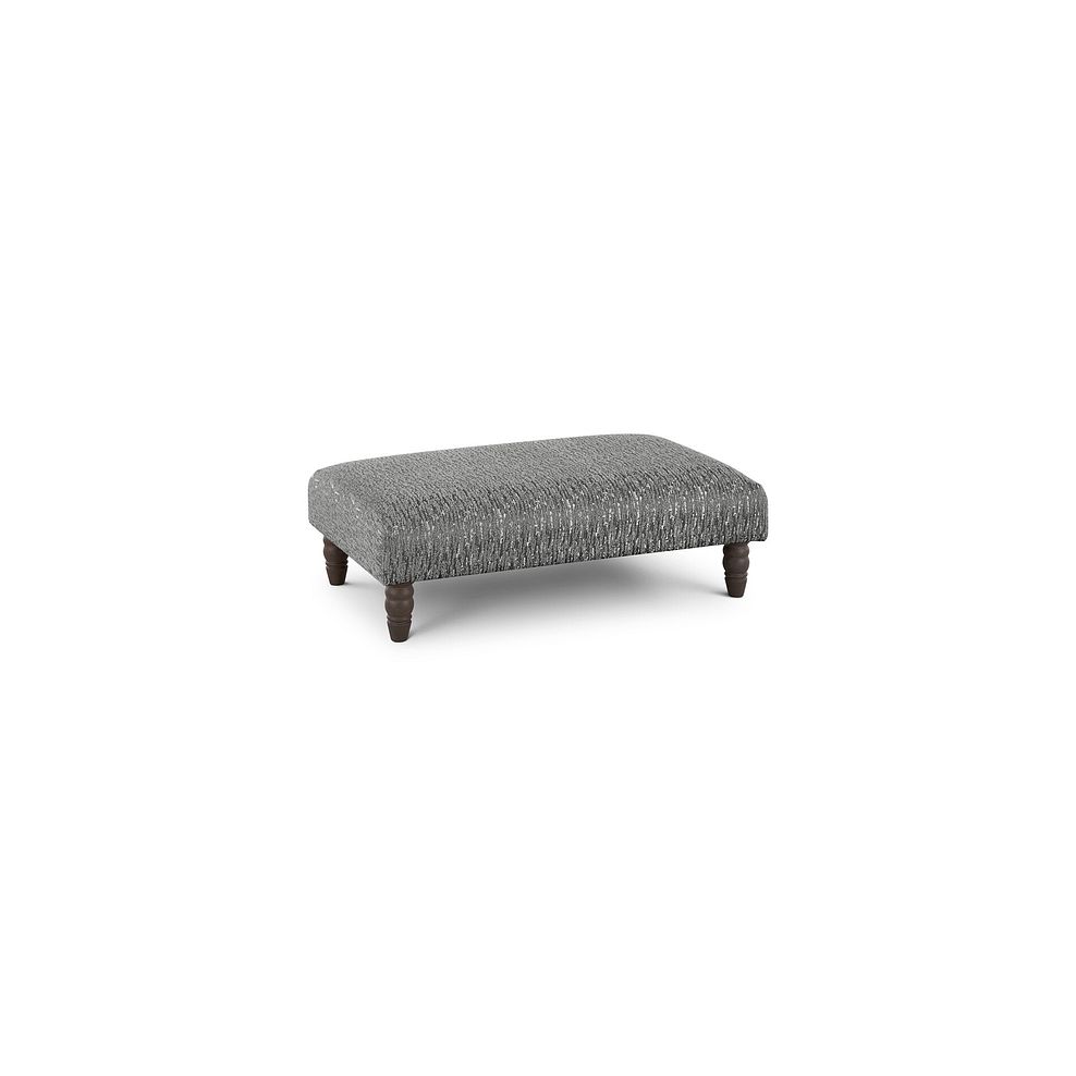Amelie Footstool in Palmer Silver Fabric with Grey Ash Feet 1