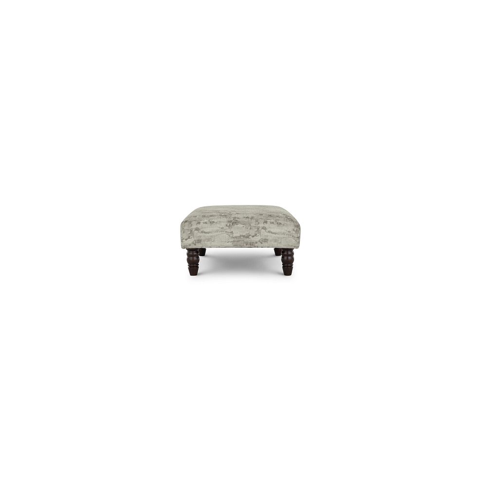 Amelie Footstool in Porter Smoke Fabric with Antiqued Feet 3